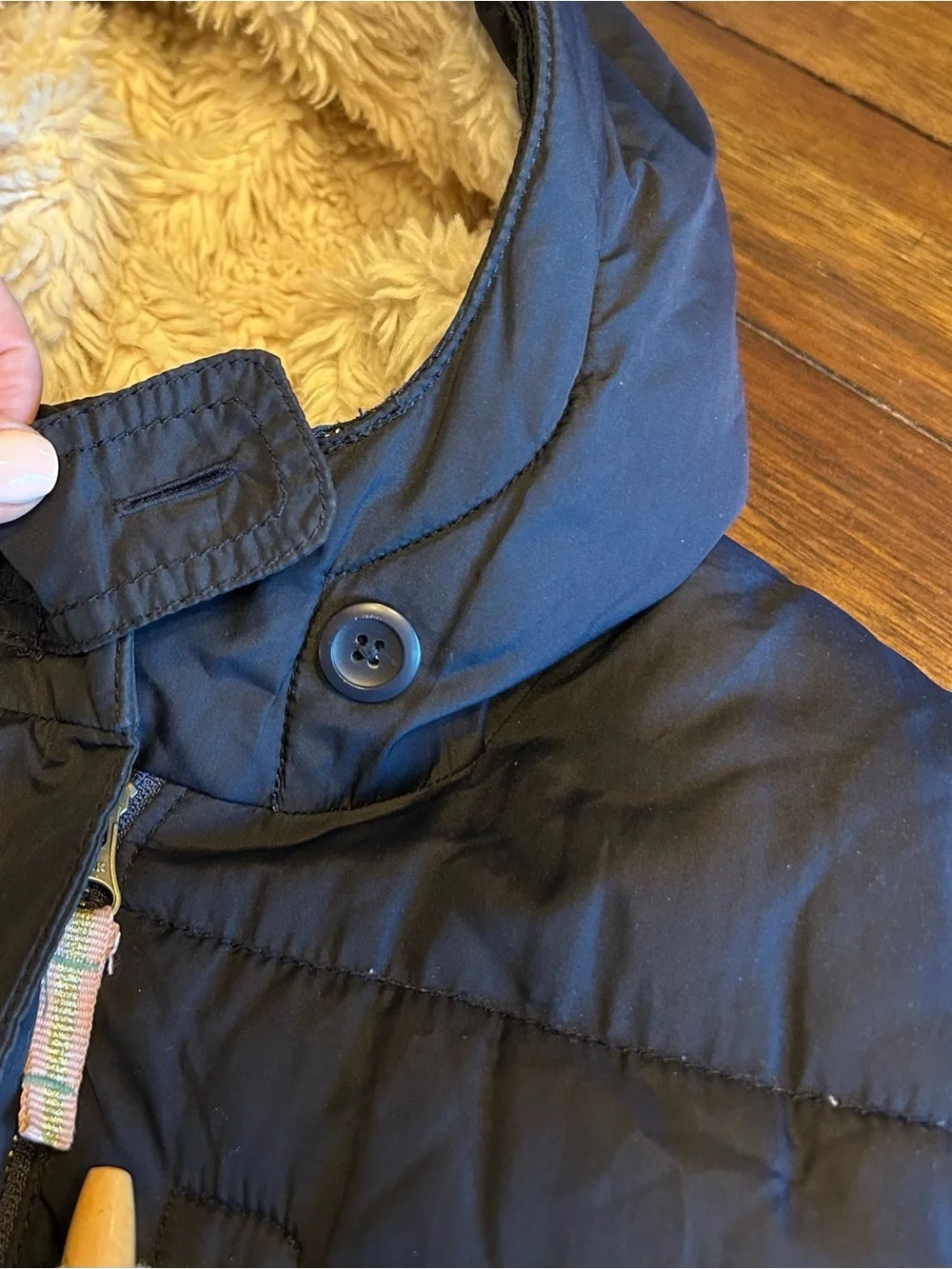 Boden Girls Puffer Coat Size Y 9-10 Navy Blue Hooded